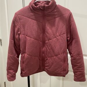 Pink Quilted Fleece Zip Up Jacket